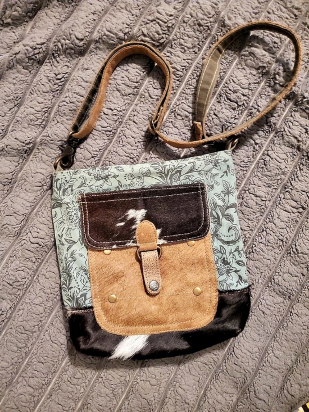 Myra Bag Floral Green & Black Crossbody Bag